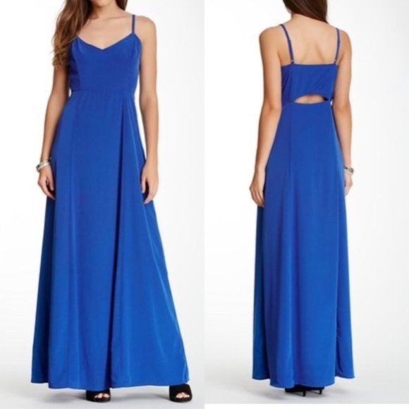 NWT Revolve BB Dakota Loulla Sleeveless Cutout Maxi Dress Baltic Blue 8 - Picture 1 of 10